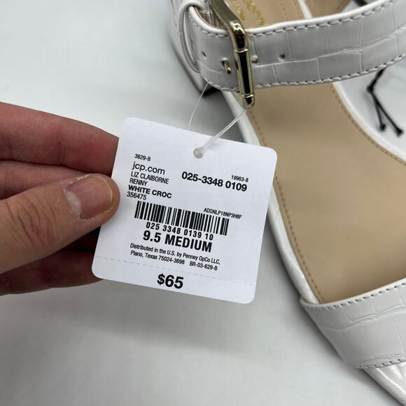 Liz Claiborne Womens Renny Sandals Heel White Croc Size 9.5M - Picture 4 of 15